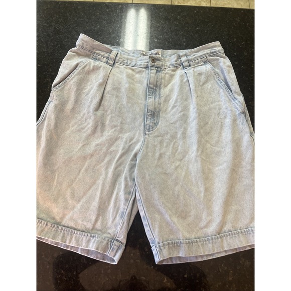 UNIONBAY Other - Vintage 90s Y2K Unionbay Men's Denim Blue Jean Shorts Stone Wash 36 Pleated Jort